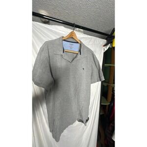 Chaps Everyday Polo Mens 2XB Heather Gray Short Sleeve V-Neck Crest Logo Shirt